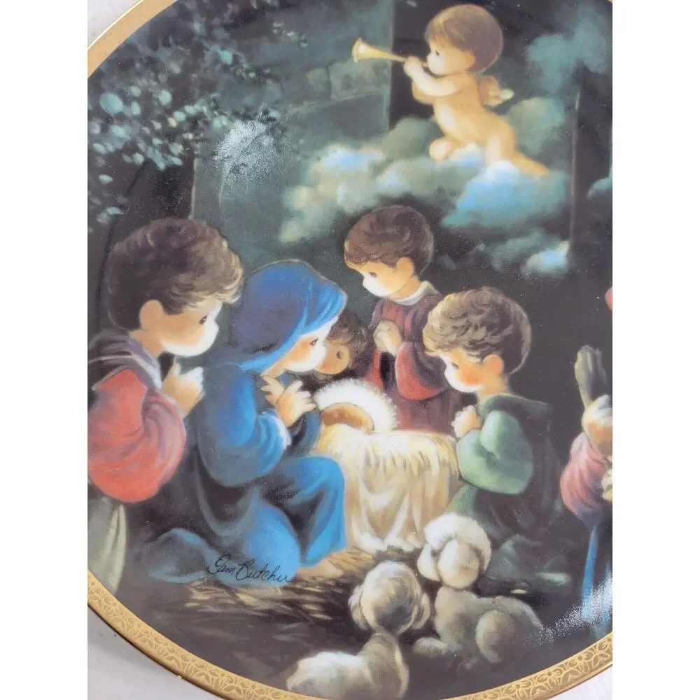 Hamilton Collection Precious Moments Come‎ Let Us Adore Sam Butcher Plate 7.5